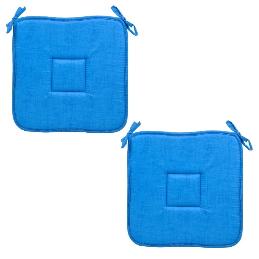 Set perne decorative pentru scaun in forma de patrat, 39x39 cm, Turcoaz, 2 piese