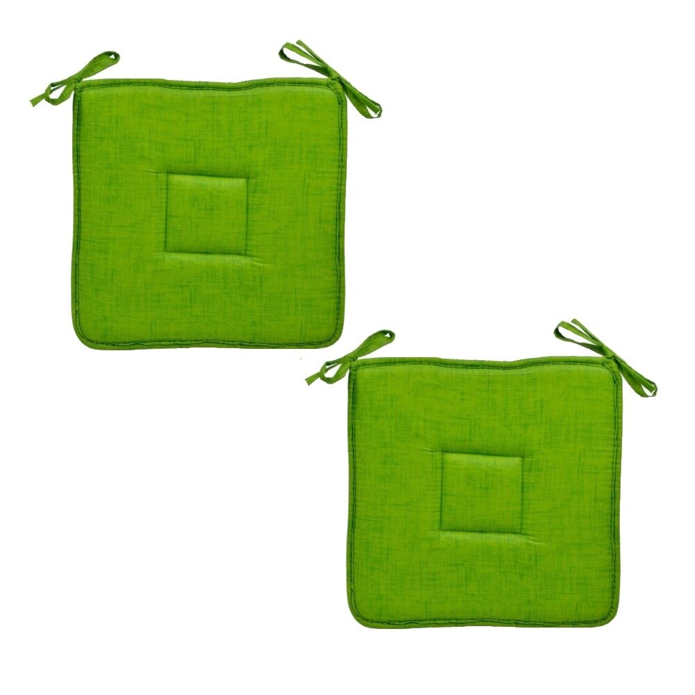 Set perne decorative pentru scaun in forma de patrat, 39x39 cm, Verde, 2 piese