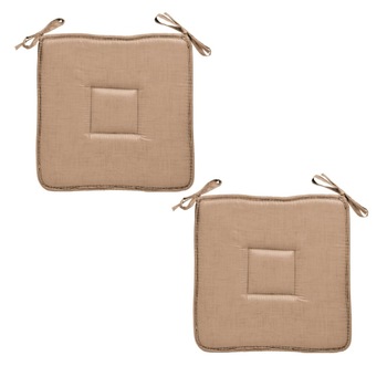 Set perne decorative pentru scaun in forma de patrat, 39x39 cm, Bej, 2 piese Set perne decorative pentru scaun in forma de patrat, 39x39 cm, Bej, 2 piese