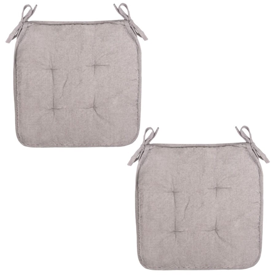Set perne decorative din velur pentru scaun, forma patrata, 40x40 cm, Gri, 2 piese