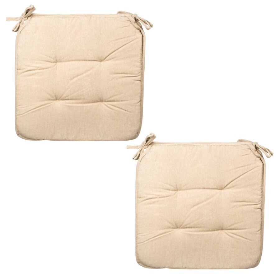 Set perne decorative din velur pentru scaun , forma patrata, 40x40 cm, Bej, 2 piese
