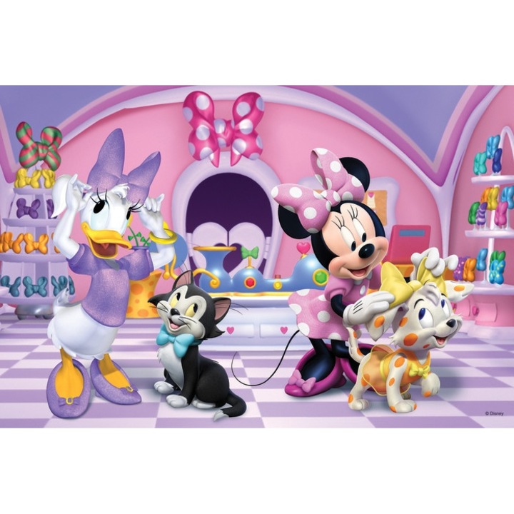 Puzzle Trefl, Minnie Mouse la salonul de infrumusetare, 2 in 1, 24/48 piese
