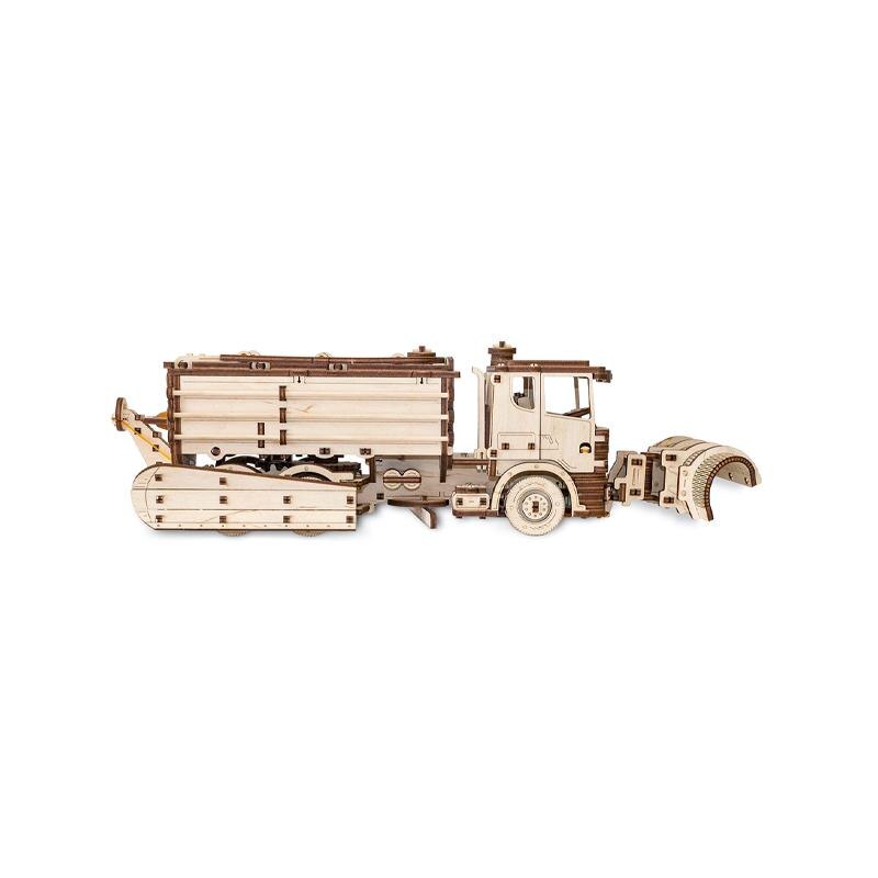 Set constructie cu mecanism Puzzle 3D SNOWTRUCK din lemn 417 piese @ EWA
