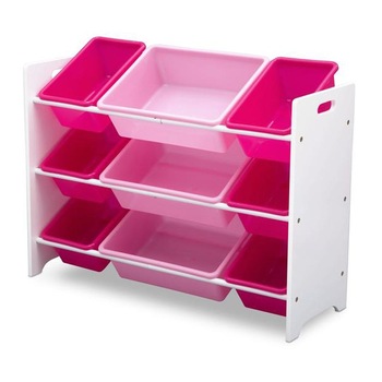 Organizator jucarii cu cadru din lemn White Pink Signature Organizator jucarii cu cadru din lemn White Pink Signature