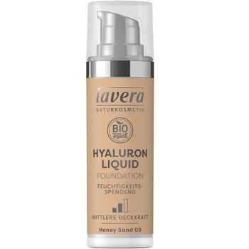 Fond de ten bio Hyaluron Liquid Honey Sand 03, LAVERA, 30 ml Fond de ten bio Hyaluron Liquid Honey Sand 03, LAVERA, 30 ml