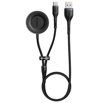 Cablu De Date USB La USB-C Baseus Series One-For-Two Si Statie De Incarcare Pentru Telefoane Si Ceasuri Huawei 1.5M Negru Gri Cablu De Date USB La USB-C Baseus Series One-For-Two Si Statie De Incarcare Pentru Telefoane Si Ceasuri Huawei 1.5M Negru Gri