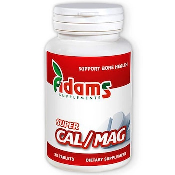 Super Calciu si Magneziu cu vitamina D3 Adams 30 tablete (oase, muschi, nervi) Super Calciu si Magneziu cu vitamina D3 Adams 30 tablete (oase, muschi, nervi)