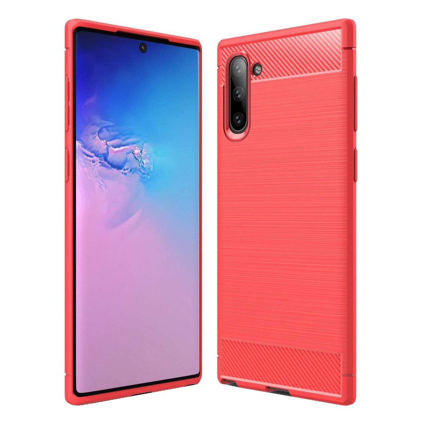 Husa Samsung Galaxy Note 10, Slim Armor Carbon, carcasa spate Antisoc, Rosu