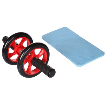 Set roata abdomene + protectie genunchi din spuma, Merco, rosu Set roata abdomene + protectie genunchi din spuma, Merco, rosu