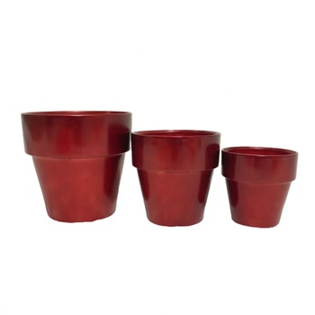 Set 3 ghivece din ceramica, rosu 1265 g Set 3 ghivece din ceramica, rosu 1265 g