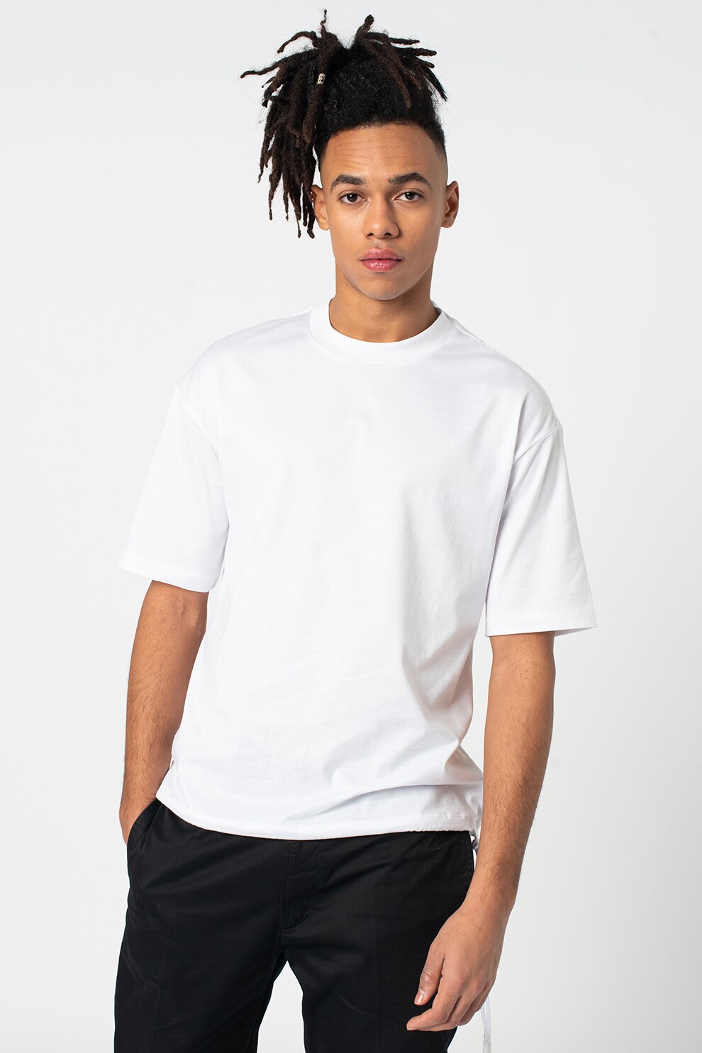 Diesel, Tricou de bumbac Plaza, Alb optic
