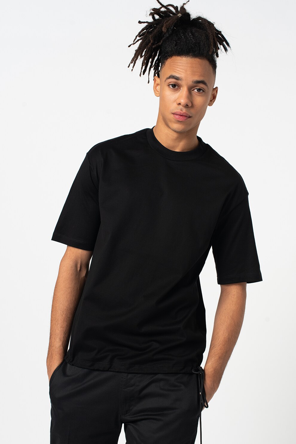 Diesel, Tricou de bumbac Plaza, Negru