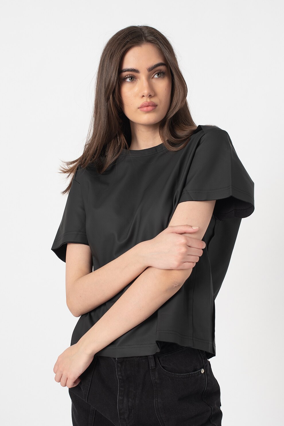Diesel, Tricou lejer cu maneci cazute Daryl, Negru