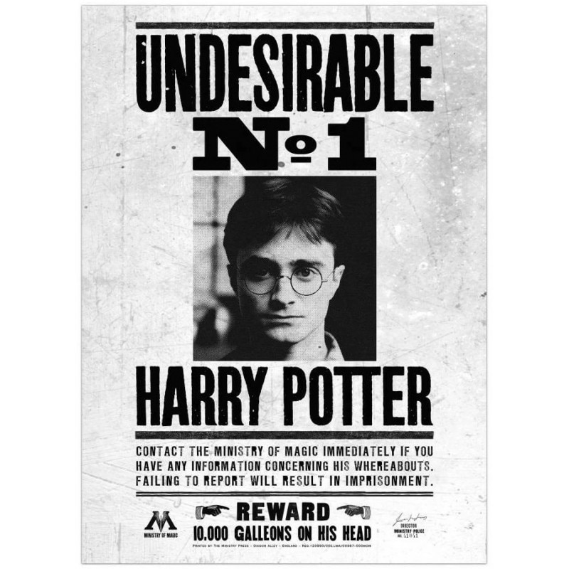 Poster Harry Potter Undesirable No.1 , 50x69cm, Negru