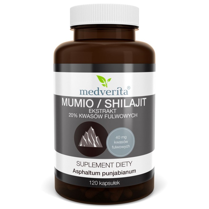 Medverita 20% fulvosavak Mumio / Shilajit kivonata kapszula, 120 db