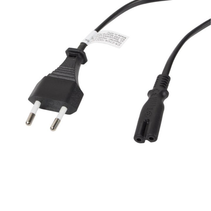 Cablu de alimentare TV / radiocasetofon, lungime 3m, Lanberg 42913, Euro, CEE 7/16 la IEC 320 C7, 2 pini, 10A, negru