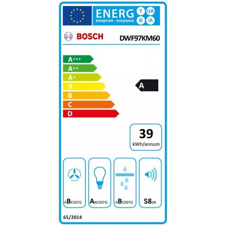 Hota incorporabila Bosch DWF97KM60, Putere de absorbtie 739 mc/h, Control touch, EcoSilence, 90 cm, Sticla neagra
