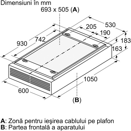 Hota incorporabila Bosch DRR16AQ20, Putere de absorbtie 580 mc/h, HomeConnect, EcoSilence, 105 cm, Alb