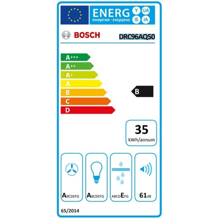 Hota incorporabila Bosch DRC96AQ50, Putere de absorbtie 734 mc/h, HomeConnect, EcoSlience, Wi-Fi, 90 cm, Inox