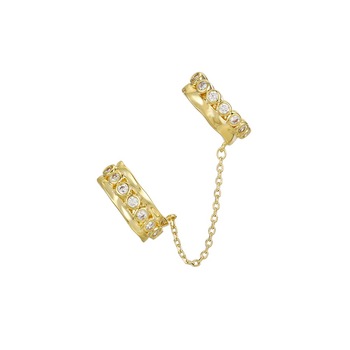 cercei fara inchidere - ear cuffs - placati cu aur de 14k cu zirconii albe imagen 18_0_
0