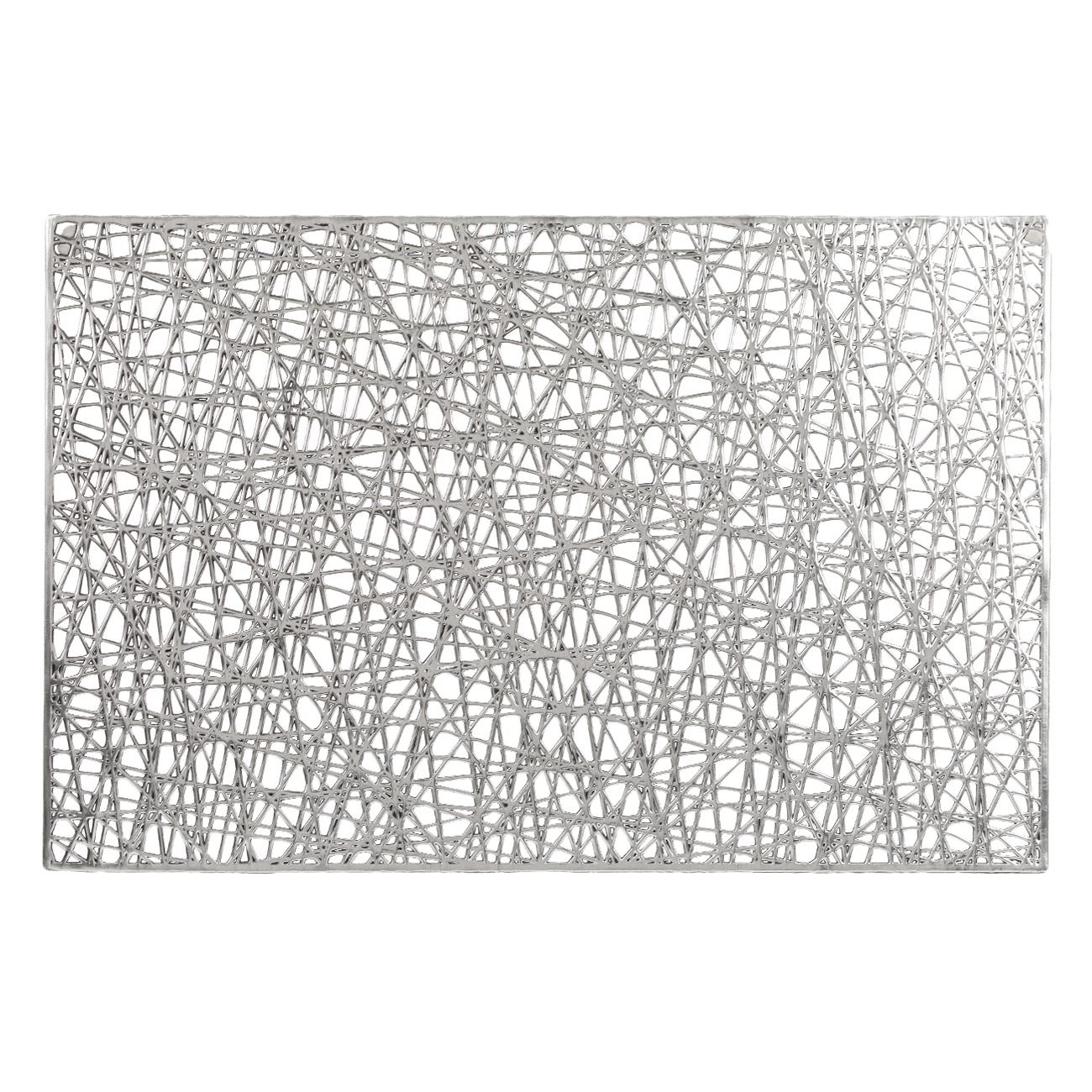 Suport Farfurii, New Line, model de Craciun, Perforat, 45x30 cm, Argintiu