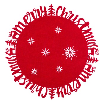 Suport Farfurii, New Line, model de Craciun cu Mesaj, Rotund, 35 cm, Rosu Suport Farfurii, New Line, model de Craciun cu Mesaj, Rotund, 35 cm, Rosu