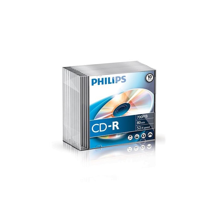 PHILIPS 5778206 Philips CD-R80 52x Slim írható CD lemez - 1db
