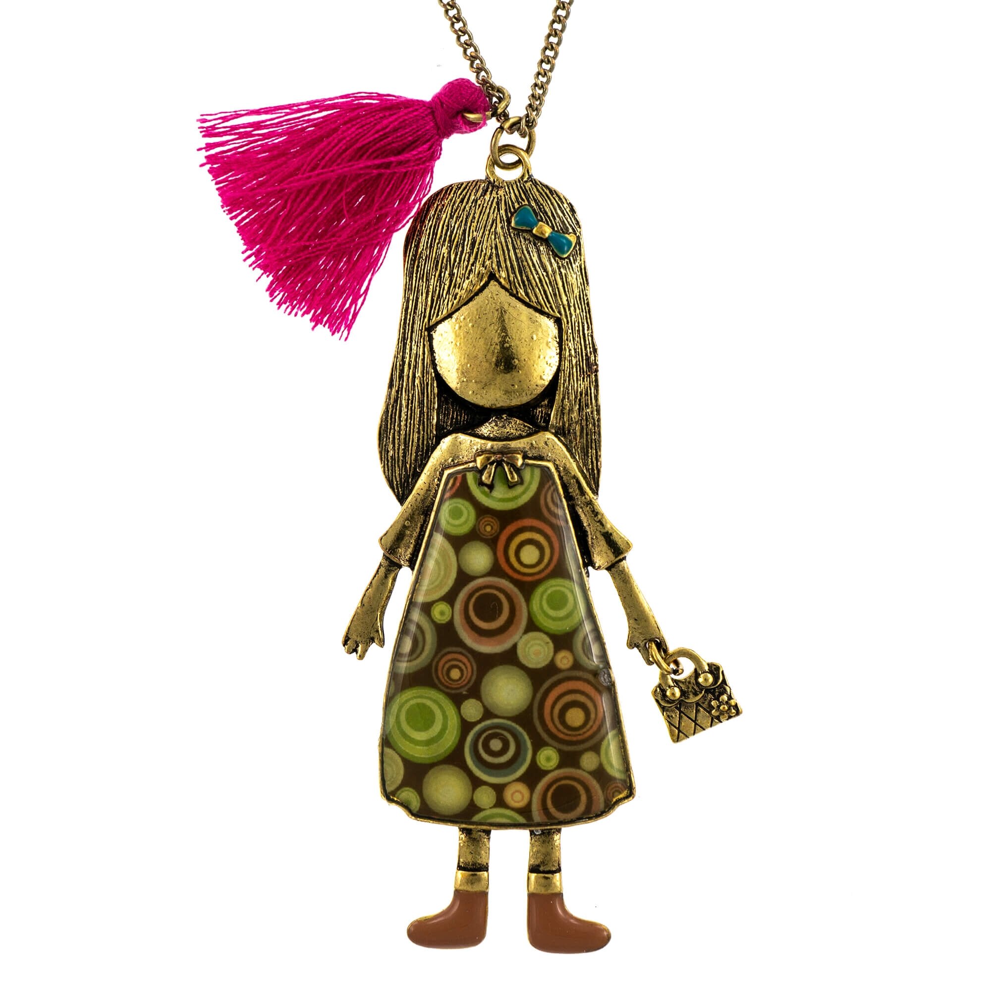 Pandantiv cu lant Bambola Filippina-Rose, Gatsby Style Revival by Roxannes - Bambole Milanesi, Roz 40831-Rose