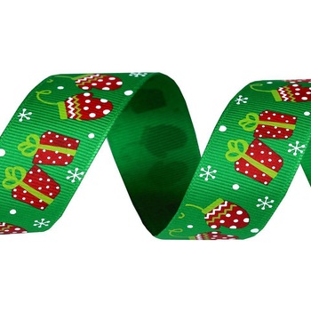 Panglica ripsata cu motive de Craciun, latime 25 mm, lungimea 1m Panglica ripsata cu motive de Craciun, latime 25 mm, lungimea 1m