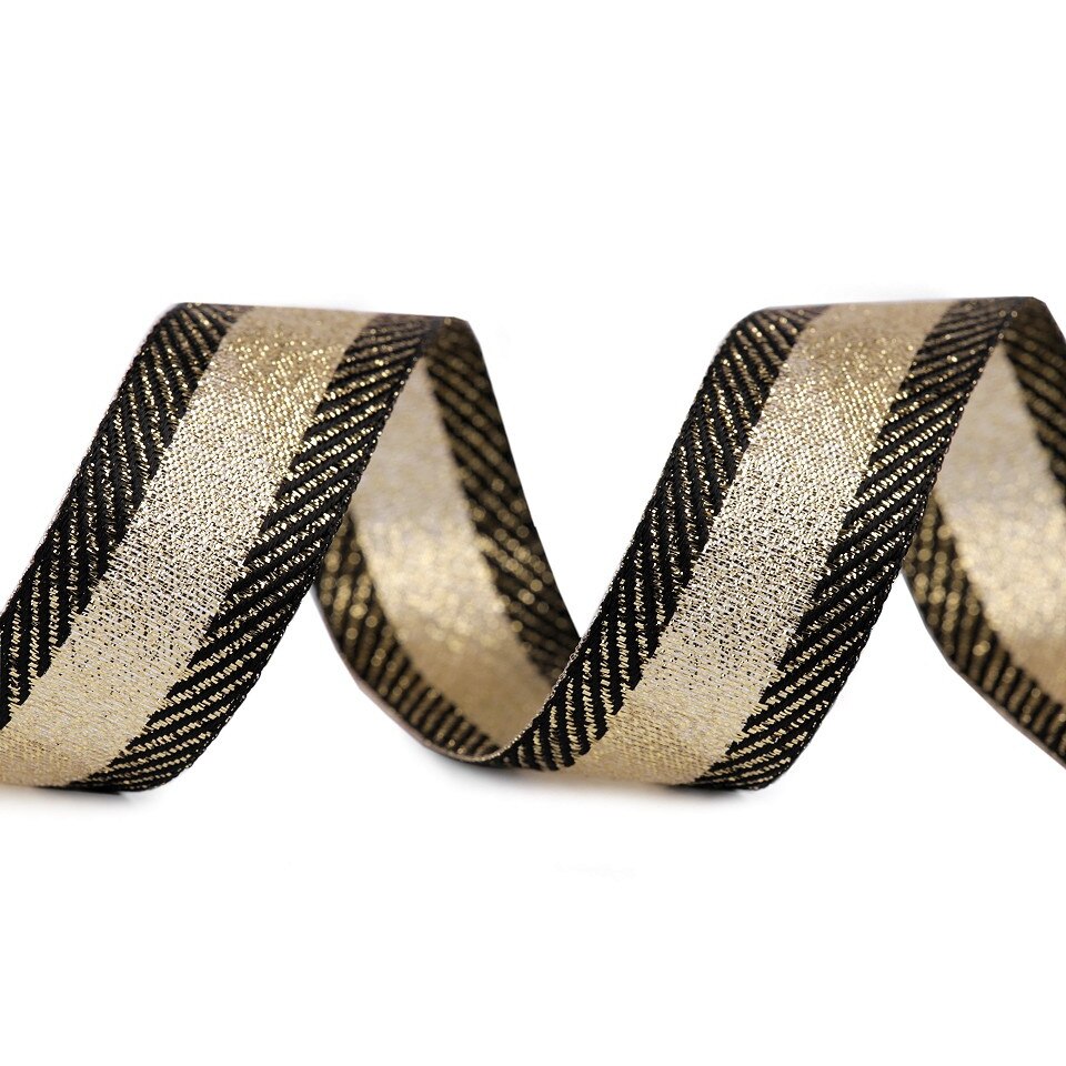 Panglica decorativa cu lurex auriu, latime 25 mm, lungimea 1m