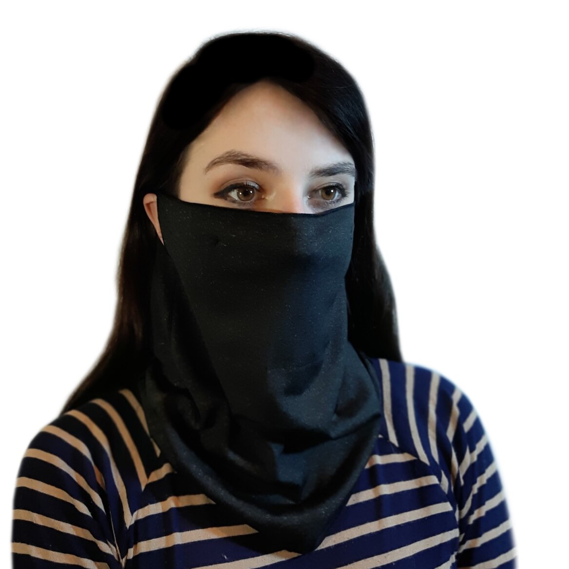 Masca protectie tip bandanas cu buzunar, 2 filtre carbon PM2.5, negru