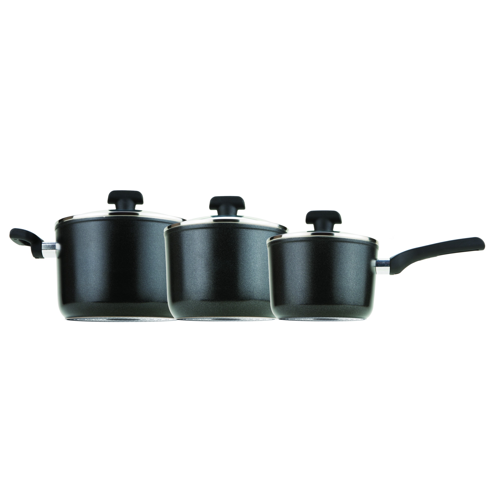 Set 3 cratite, Prestige Dura Forge, Non-Stick, cu capac