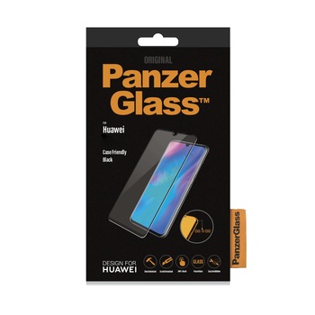 Folie de protectie PanzerGlass, Temperred Glass pentru Huawei P30 Pro, Black Folie de protectie PanzerGlass, Temperred Glass pentru Huawei P30 Pro, Black