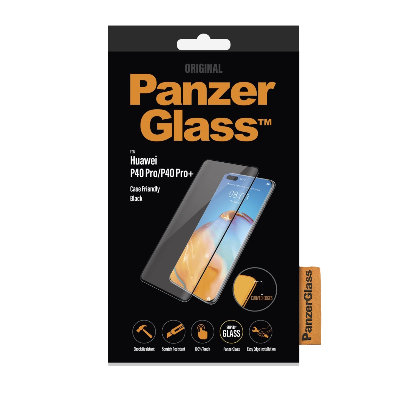 Folie de protectie PanzerGlass pentru Huawei P40 Pro/P40 Pro+ Case Friendly, Black