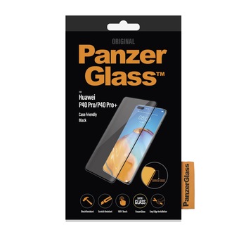 Folie de protectie PanzerGlass pentru Huawei P40 Pro/P40 Pro+ Case Friendly, Black Folie de protectie PanzerGlass pentru Huawei P40 Pro/P40 Pro+ Case Friendly, Black