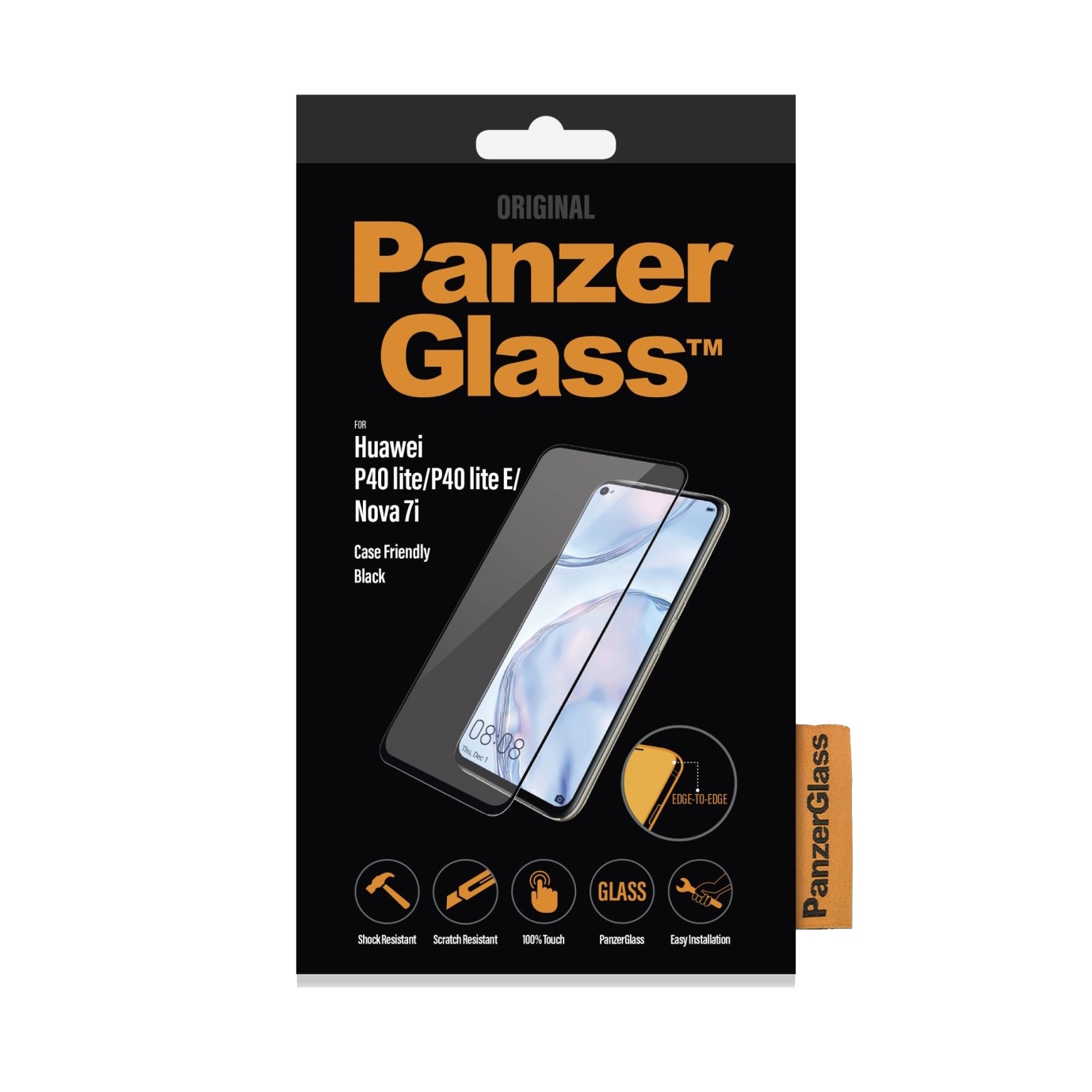 Folie de protectie PanzerGlass, Temperred Glass pentru Huawei P40 Lite/P40 Lite E, Black