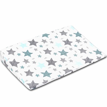 Perna antireflux cu husa detasabila bumbac 40x59 cm Kidizi All Mint Stars Perna antireflux cu husa detasabila bumbac 40x59 cm Kidizi All Mint Stars