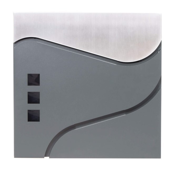 Cutie postala din otel pulverizat si aluminiu cu spatiu ziare 37x37 x10 cm, fereste sticala mata, capac rabatabil, 2 chei
