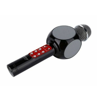 Microfon karaoke Negru LED WS-1816, fara fir, cu Radio si Recorder, wireless, Urban Trends ® Microfon karaoke Negru LED WS-1816, fara fir, cu Radio si Recorder, wireless, Urban Trends ®