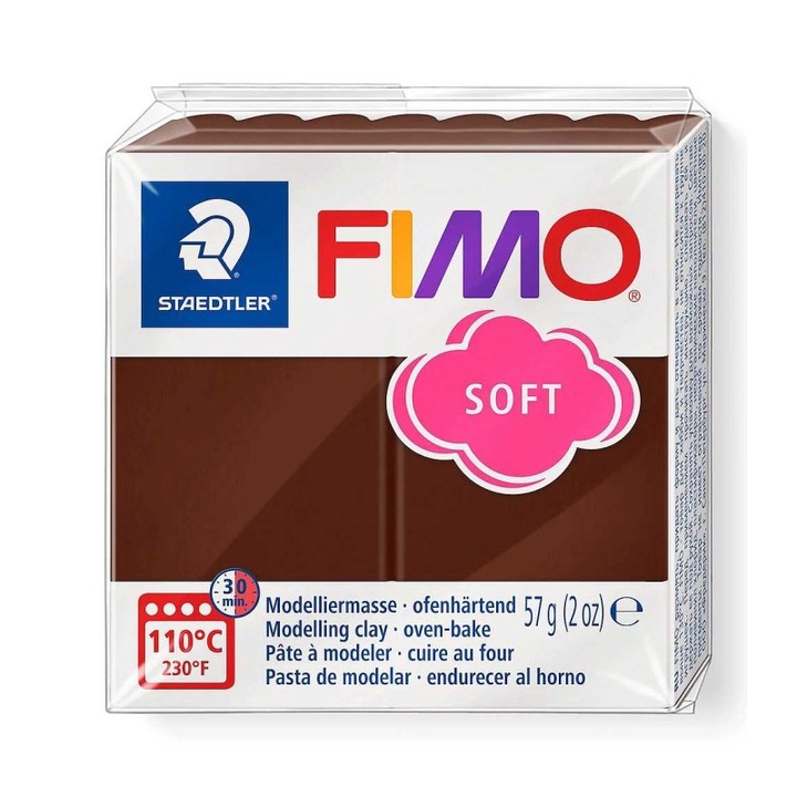 Pasta de modelaj FIMO Soft 57g Maro ciocolata neagra