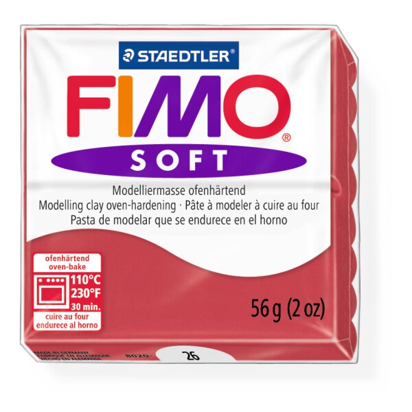 Lut polimeric Fimo Soft pentru modelaj Cherry red STH-8020-26
