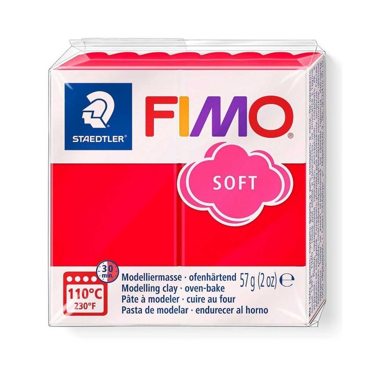 Pasta de modelaj FIMO Soft 57g Rosu Ferrari