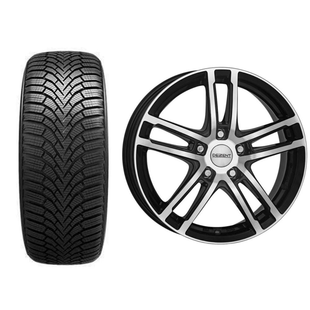 Roata completa Mazda 3 janta aliaj Dezent TZ Dark 7x16 + anvelopa iarna Sailun Ice Blazer Alpine+ 205/60R16 92H + Senzor presiune ALCAR