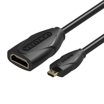 Cablu de extensie Micro HDMI la HDMI , 1 metru, Vention Cablu de extensie Micro HDMI la HDMI , 1 metru, Vention