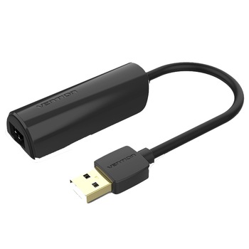 Adaptor USB 2.0 -Ethernet LAN , Negru, Vention Adaptor USB 2.0 -Ethernet LAN , Negru, Vention