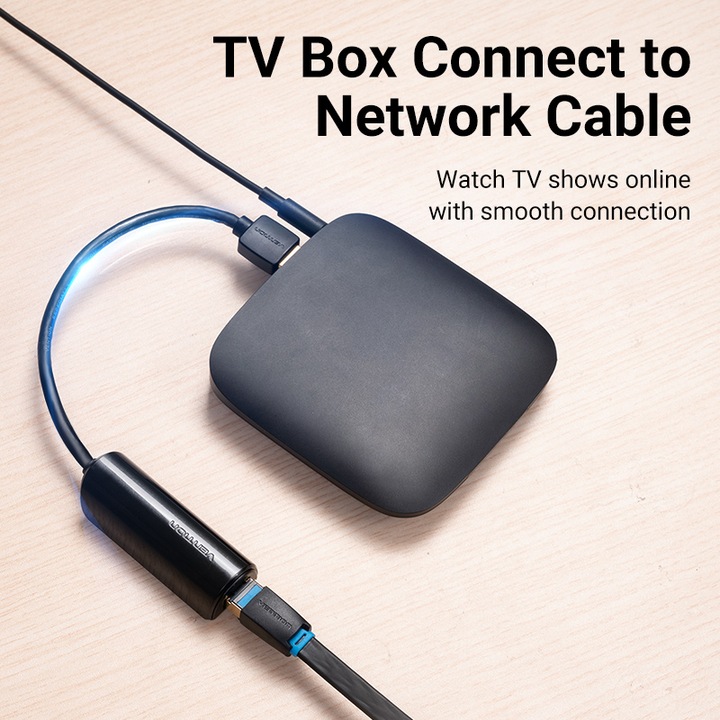 Adaptor USB 2.0 -Ethernet LAN , Negru, Vention