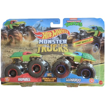 Set Hot Wheels by Mattel Monster Trucks Demolition Doubles Raphael vs Leonardo Set Hot Wheels by Mattel Monster Trucks Demolition Doubles Raphael vs Leonardo