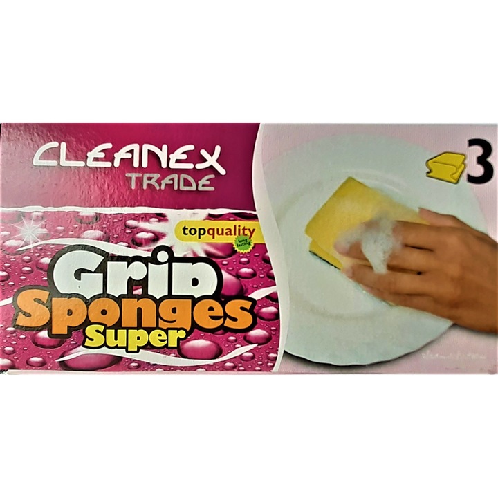 Кухненска гъба Grip Sponges Super 3 бр Cleanex
