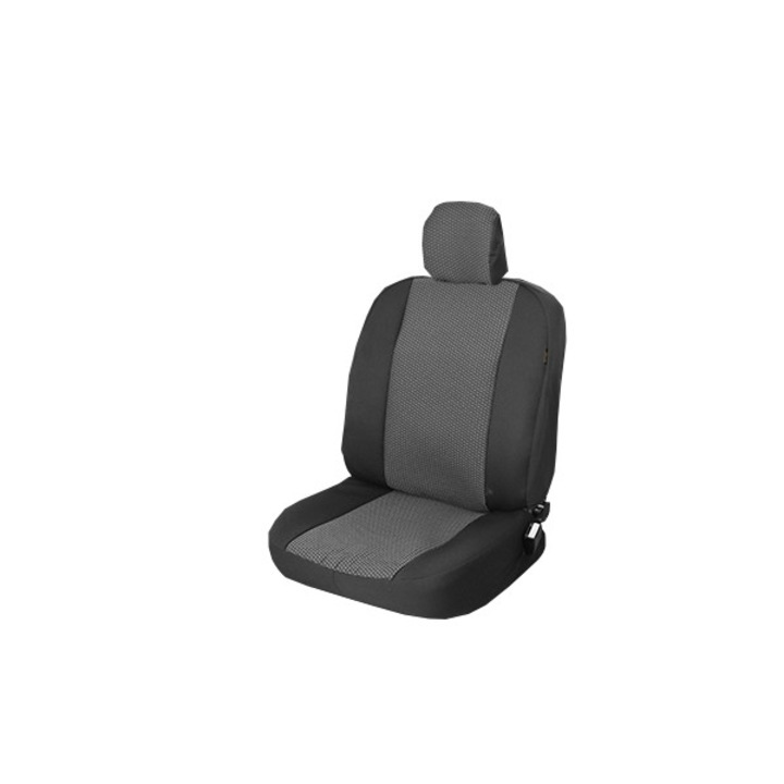 Huse scaune auto SMARTIC®, Dedicate Dacia Logan 2 2012, Material Textil,11piese, Negru/Gri