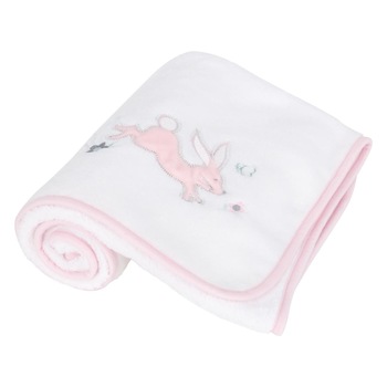 Paturica pufoasa fleece premium, 90x70cm, iepure, CuddleCo Paturica pufoasa fleece premium, 90x70cm, iepure, CuddleCo